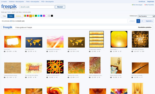Busqueda diseno web freepik
