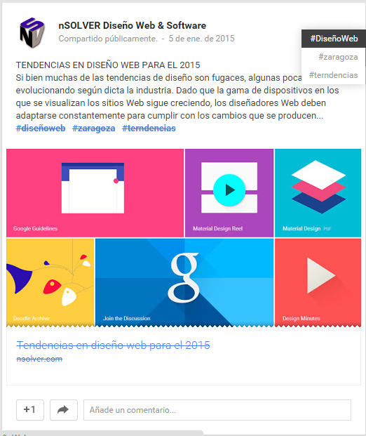 Hashtags en Google Plus Hashtags en Google Plus